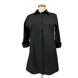 CHICO'S Black Tunic Length Button Up M/8